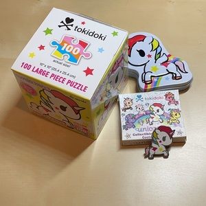Tokidoki Stellina enamel pin puzzle candy tin set